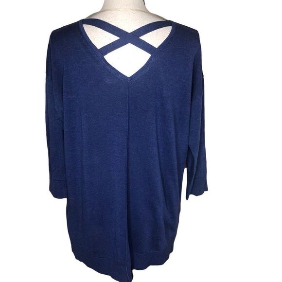 Chico’s High Low Crisscross Back Sweater size 12 - Picture 3 of 13